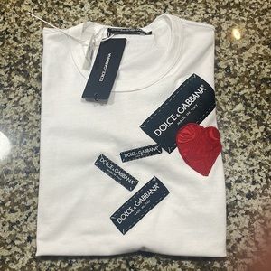 Dolce and Gabbana heart patch logo tee